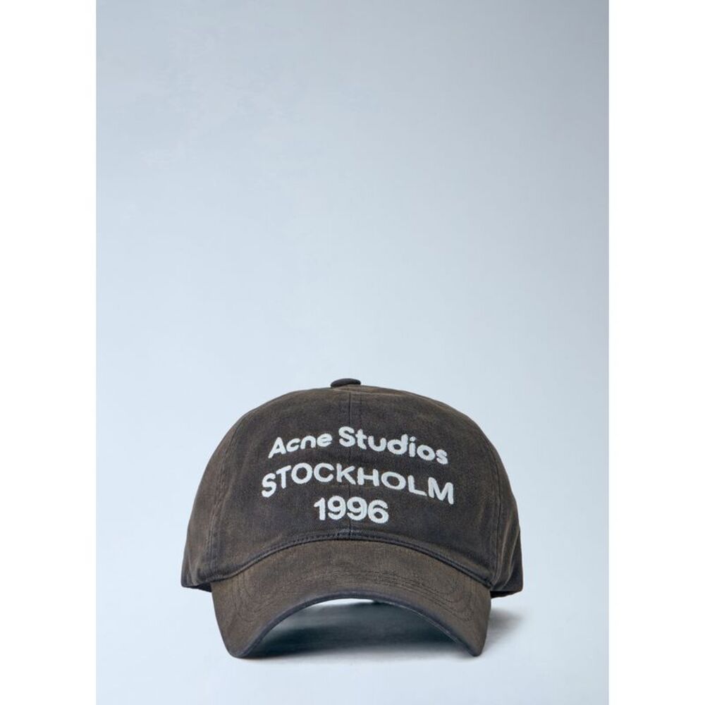Acne Studios Men Washed Fabric Logo Baseball Cap